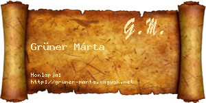 Grüner Márta névjegykártya