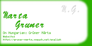 marta gruner business card