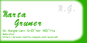 marta gruner business card